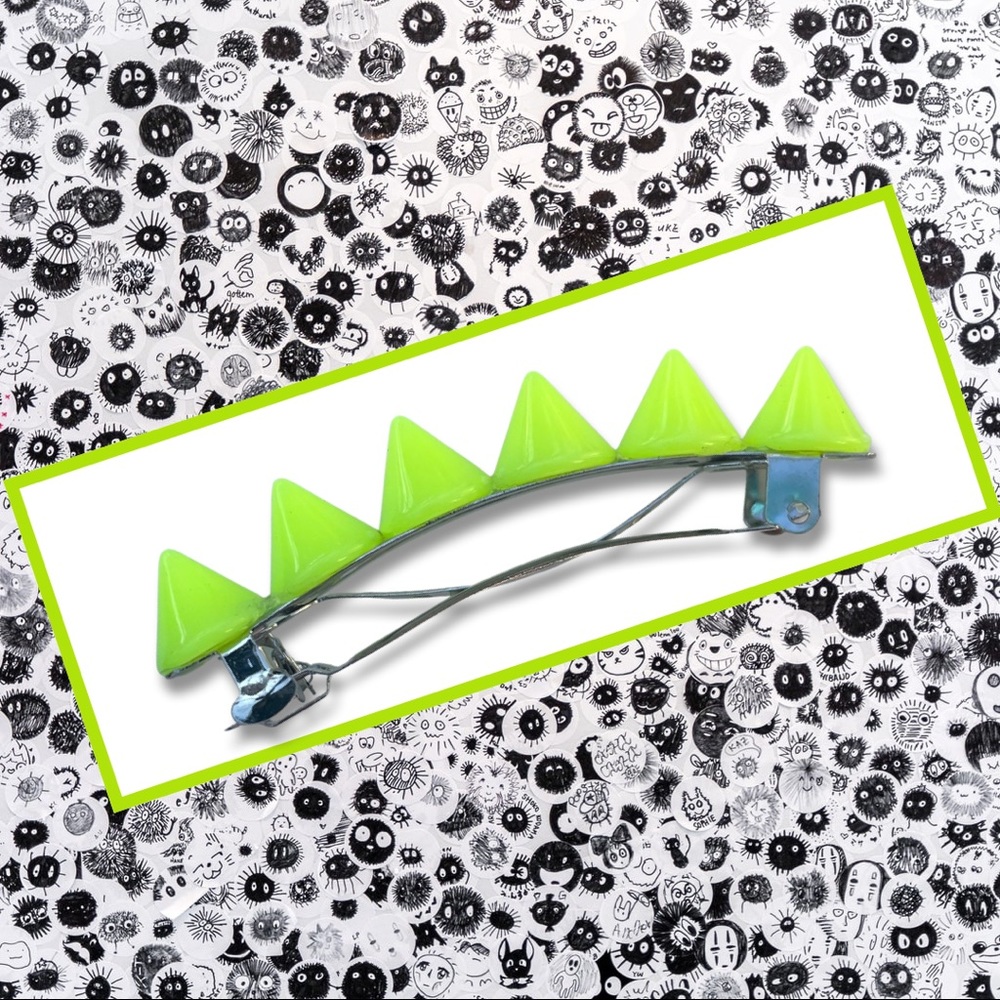 Neon Yellow Spike Hair Clip